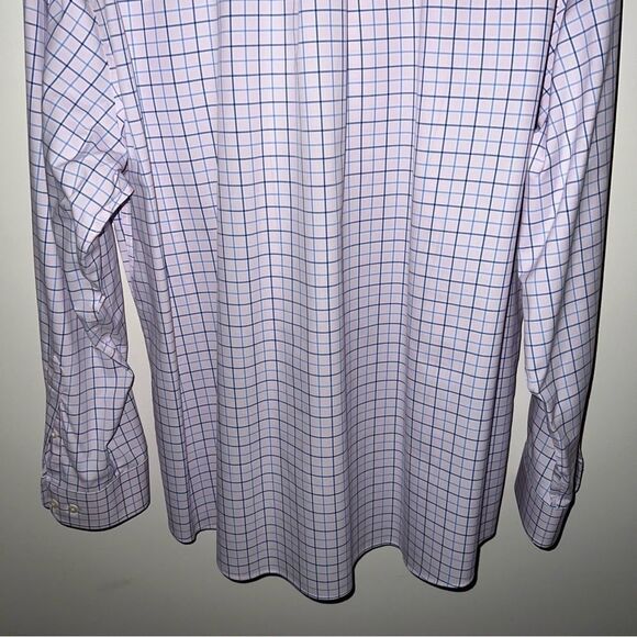 Jos. A. Bank Traveler Collection Wrinkle Free Pink and Blue Check Shirt - Picture 9 of 10
